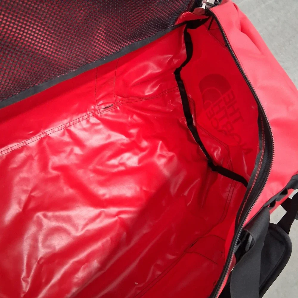 The North Face Base Camp Duffel Bag Red Black Medium Water Resistant Travel Bag